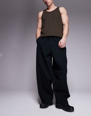 ASOS DESIGN oversized baggy pants with elastic waist in