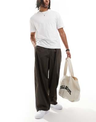 Asos Design Oversized Baggy Pants With Side Piping