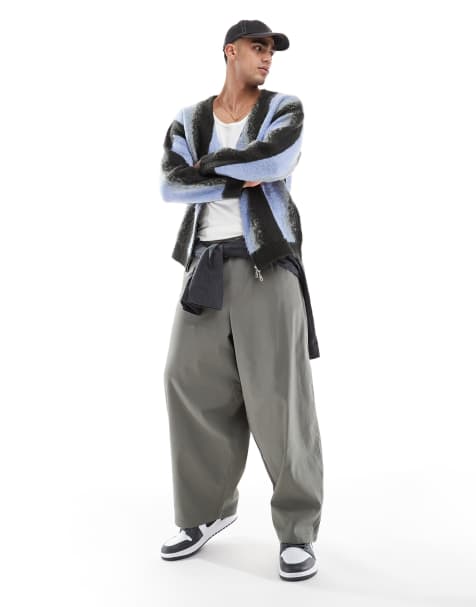 ASOS DESIGN oversized baggy trouser in grey - view 1