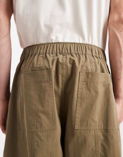 ASOS DESIGN oversized baggy trousers in khaki, 5 of 5