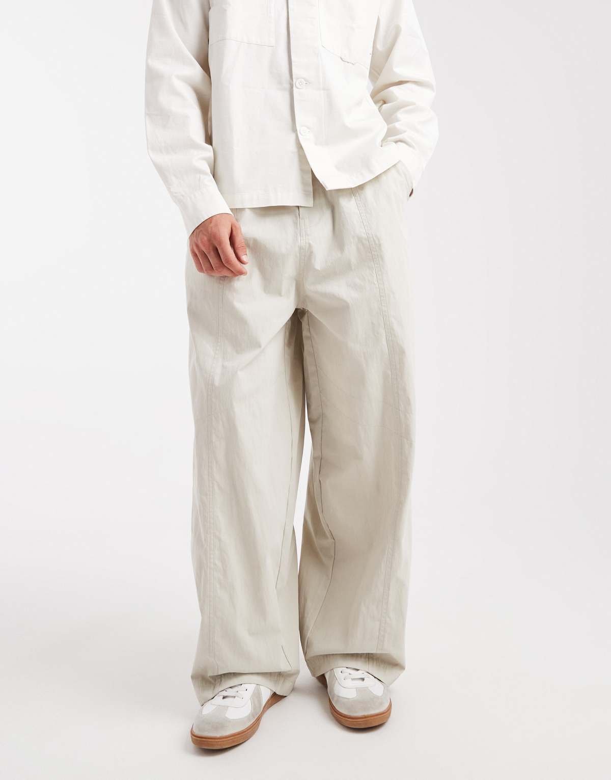 ASOS DESIGN oversized baggy trousers in stone