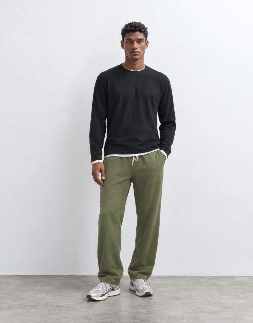 ASOS DESIGN oversized ballon-joggingbukser med plisseringer og sprayvask i khaki, 9 af 9