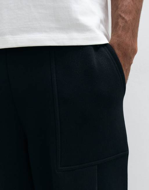 ASOS DESIGN oversized ballongjoggers med cargofickor och veck i svart, 5 av 9