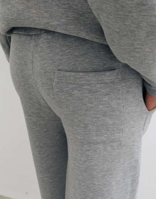 ASOS DESIGN oversized ballongmjukisbyxor med dragsko i benslut i gråmelerad, 3 av 5