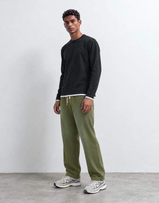 ASOS DESIGN oversized ballonjogger met plooien en spraywash in kaki, 7 van 9
