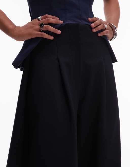 ASOS DESIGN oversized balloon barrel leg pants in navy
