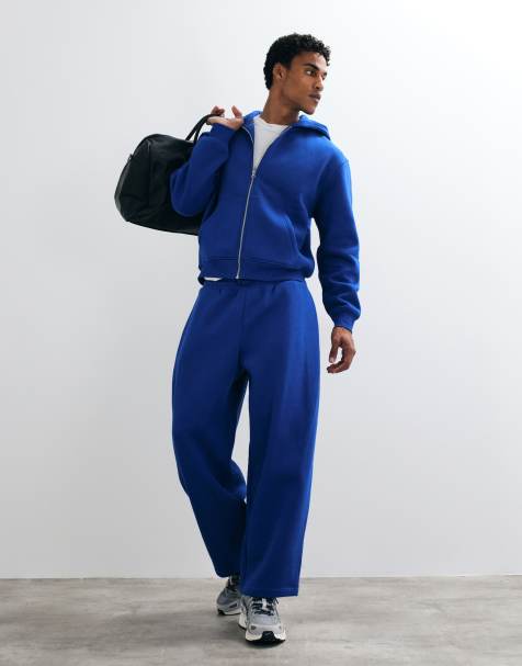 ASOS DESIGN oversized balloon-fit jogger co-ord set met zijdelingse plooi in blauw - view 1