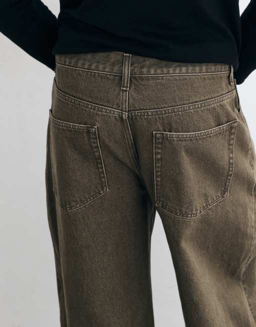 ASOS DESIGN oversized balloon jeans i vasket brun, 4 af 5
