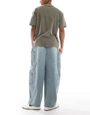 Asos Design Oversized Balloon Jeans In Blue