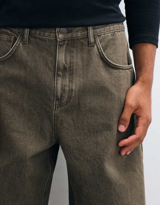 ASOS DESIGN oversized balloon jeans in gewassen bruin, 2 van 5