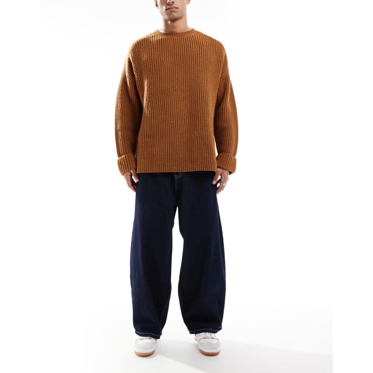 ASOS DESIGN oversized balloon jeans in raw denim with