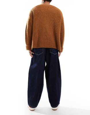 【BAON】Shuoki Stitch Balloon Wide Raw Denim Pants ASOS DESIGN oversized balloon jeans in raw denim with