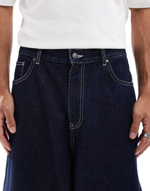 ASOS DESIGN oversized balloon jeans in raw denim with