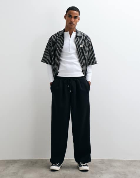 ASOS DESIGN oversized balloon jogger met dubbele plooien in zwart - view 1