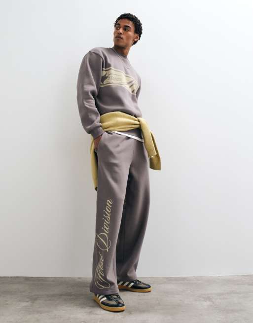 ASOS DESIGN oversized balloon jogger met print in grijs, 3 van 5