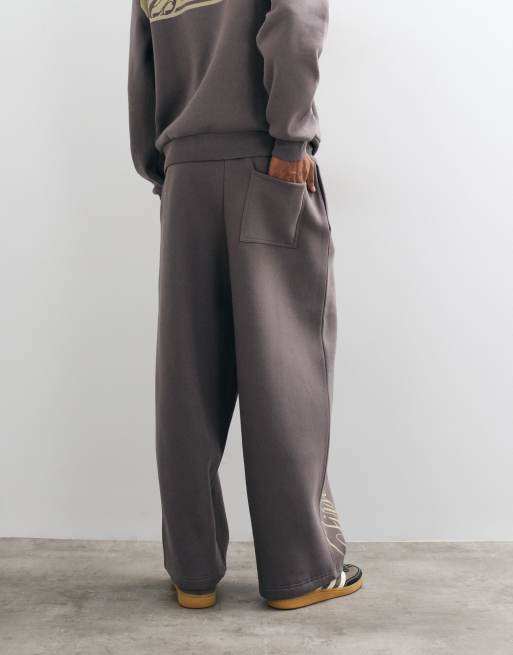 ASOS DESIGN oversized balloon jogger met print in grijs, 5 van 5