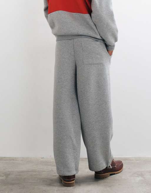 ASOS DESIGN oversized balloon jogger with bungee hem in grey marl, 5 of 5