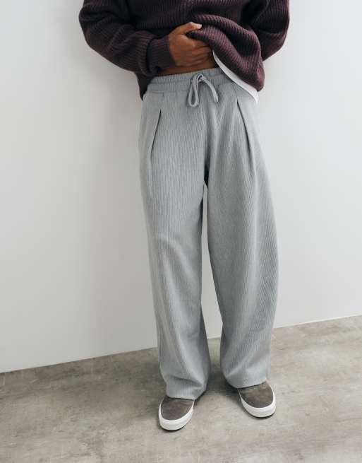ASOS DESIGN oversized balloon jogger with pleat in grey marl, 5 of 5