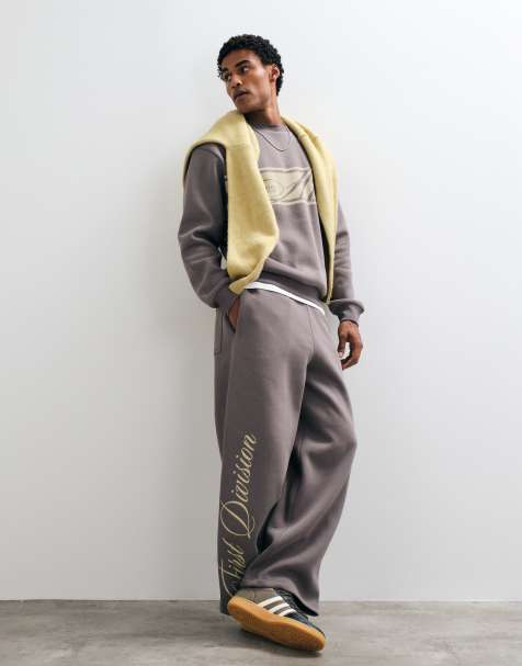 ASOS DESIGN oversized balloon jogger with print in gray - view 1