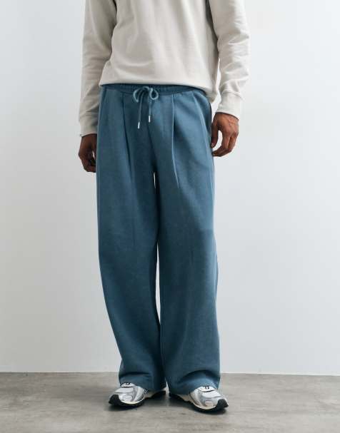 ASOS DESIGN oversized balloon joggers with acid wash in blue - view 1