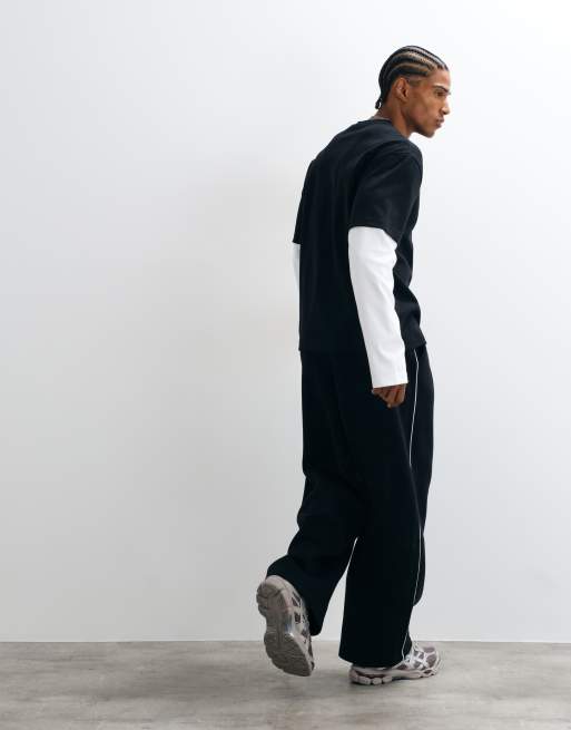 ASOS DESIGN oversized balloon-joggingbukser med læg og piping i polybomuld, 3 af 5