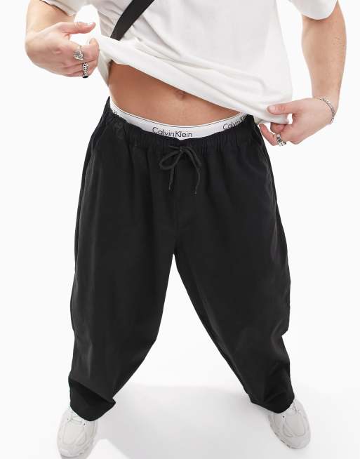 ASOS DESIGN oversized balloon cargo sweatpants in black