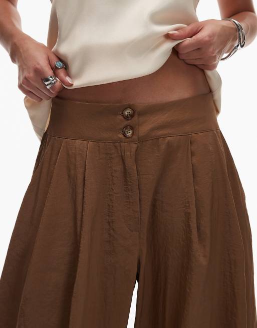 ASOS DESIGN oversized balloon pants in brown