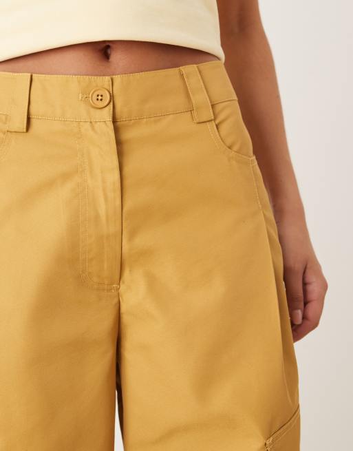 ASOS DESIGN oversized balloon pants with utility pocket detail in tan