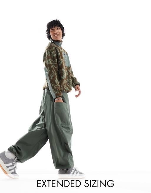 Men's Ruched Loose Cargo Pants, Baggy Pants Shorts Outfit