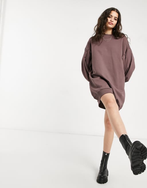 Balloon sleeve hot sale sweatshirt dress