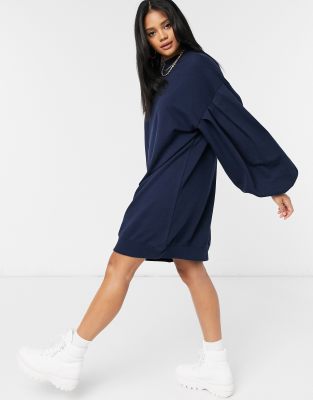 balloon sleeve sweatshirt dress