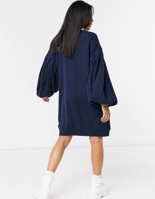 balloon sleeve sweatshirt dress