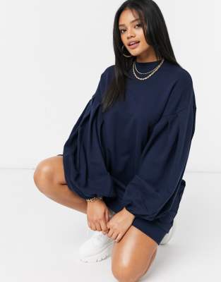 balloon sleeve sweatshirt dress