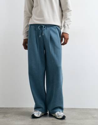 Asos Design Oversized Balloon Sweatpants With Acid Wash In Blue