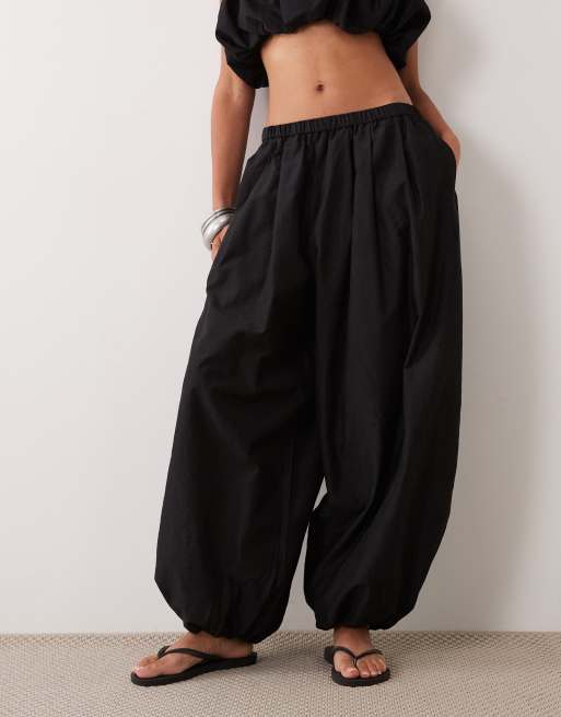 ASOS DESIGN oversized balloon trousers co-ord in black, 2 of 5