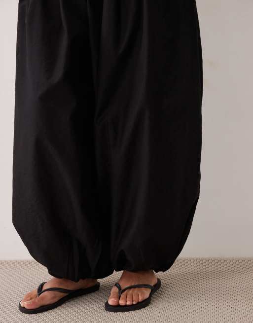 ASOS DESIGN oversized balloon trousers co-ord in black, 4 of 5