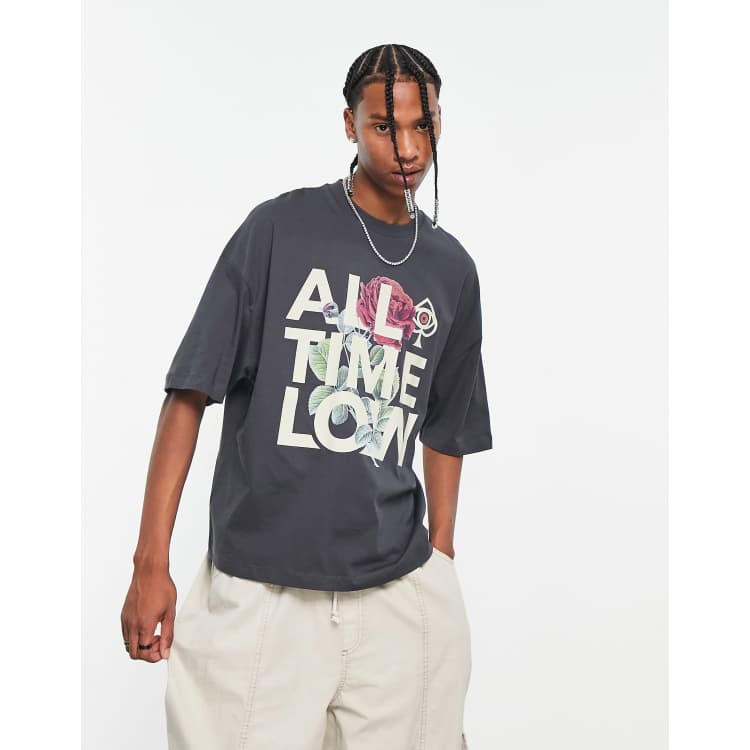 ASOS DESIGN oversized band t-shirt with All Time Low print in