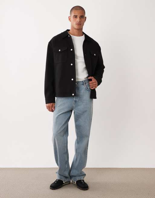 ASOS DESIGN oversized barn jacket in black, 3 of 5