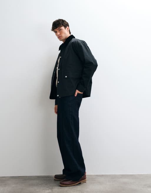 ASOS DESIGN oversized barn jacket in black, 4 of 5