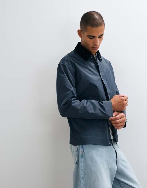 ASOS DESIGN oversized barn jacket in blue, 4 of 5