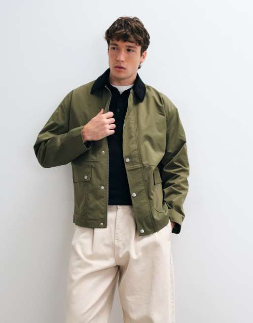 ASOS DESIGN oversized barn jacket in green, 5 of 5