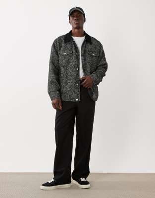 Asos Design Oversized Barn Jacket In Gray