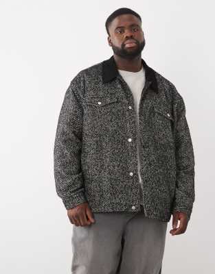 Asos Design Oversized Barn Jacket In Gray