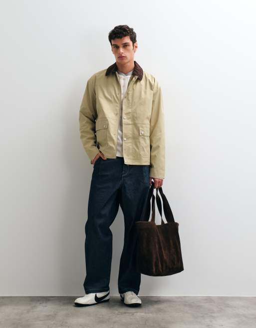 ASOS DESIGN oversized barn jacket in stone, 2 of 5
