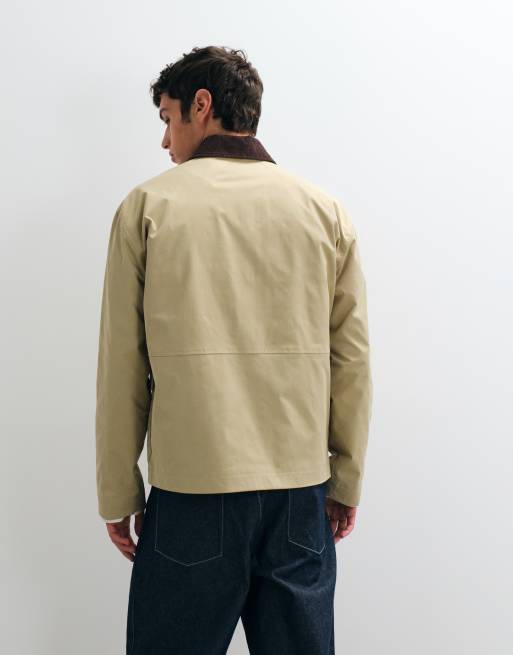 ASOS DESIGN oversized barn jacket in stone, 5 of 5