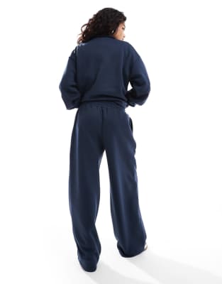 ASOS DESIGN oversized barrel leg sweatpants in navy - part of a set
