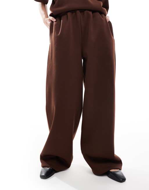 ASOS DESIGN oversized barrel leg trackies in chocolate (part of a set), 2 of 5