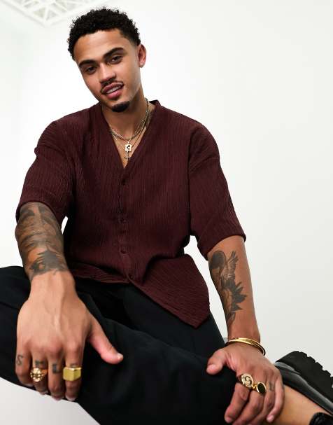 ASOS DESIGN oversized baseball t-shirt in brown texture - view 1