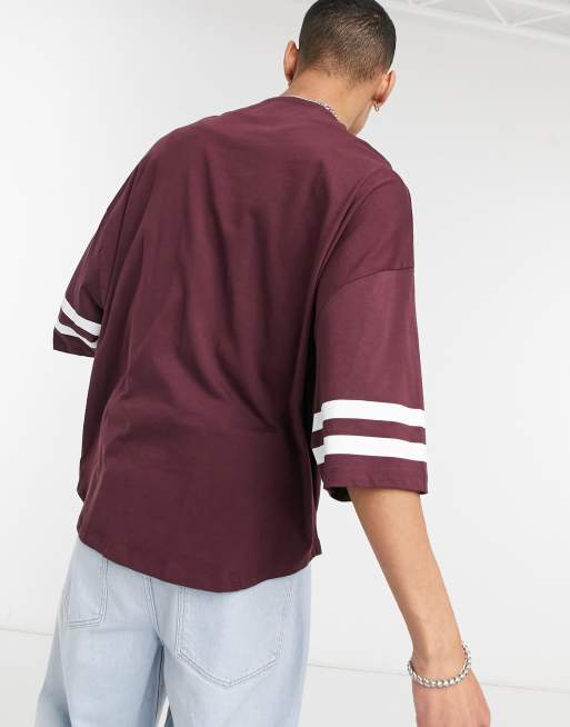 ASOS DESIGN NFL Oversized T-shirt With Baseball Style V Neck And