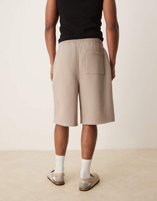 ASOS DESIGN oversized basketball shorts with pleats in grey